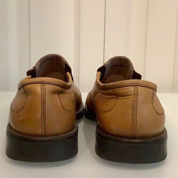 FEETFIRST MENS TAN LEATHER LOAFERS/SLIP ONS MADE IN ITALY SIZE 43 - Picture 4 of 13